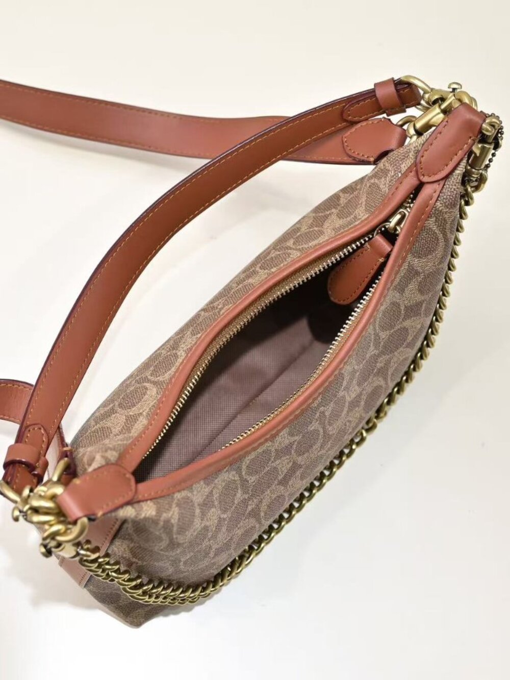 Coach Brown Signature Canvas Convertible Crossbody - Picture 5 of 5